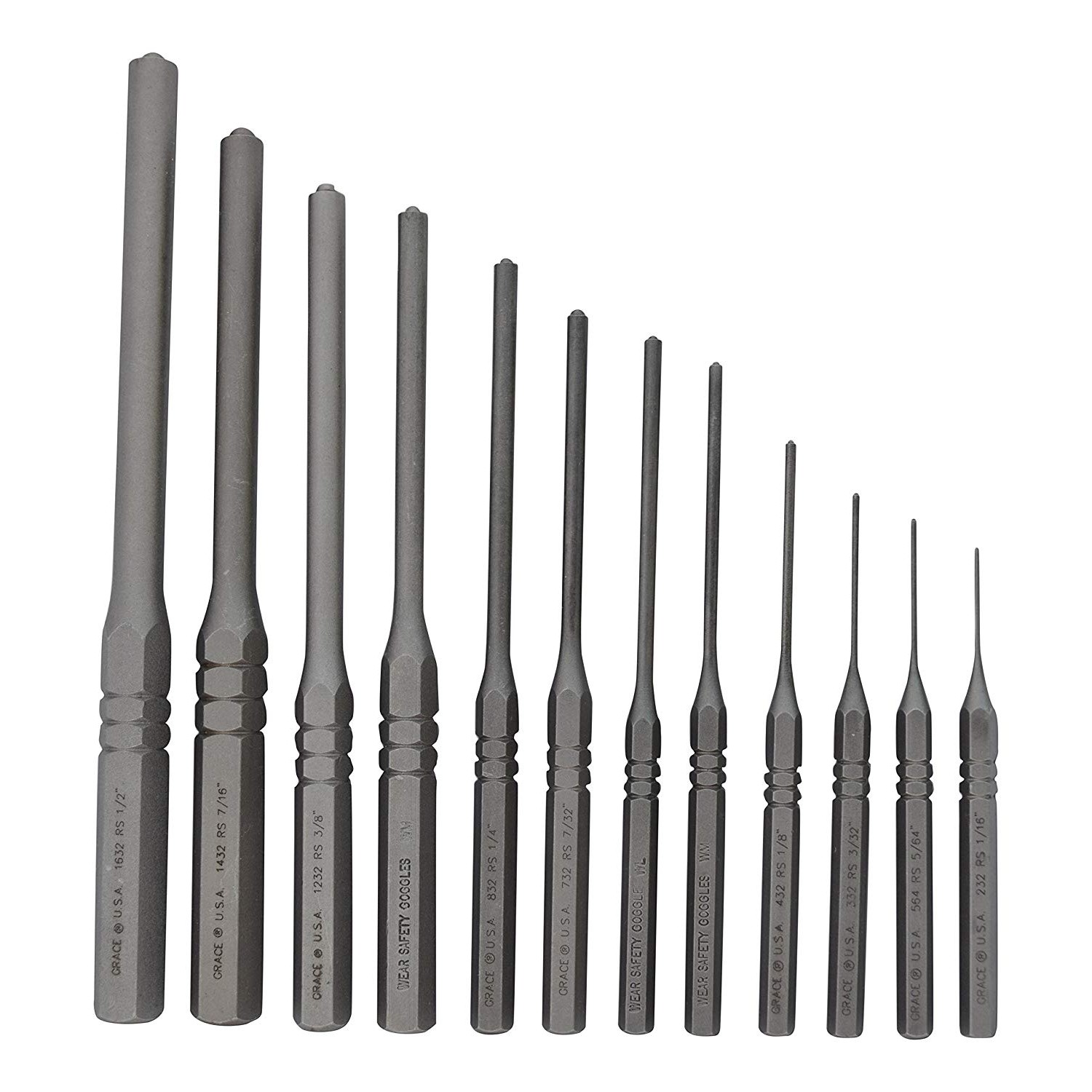 grace-usa-12-pc-professional-steel-roll-pin-punch-set-731940217677-ebay